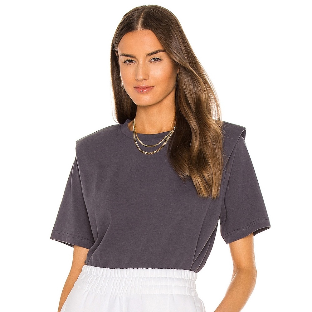 PISTOLA- Brileigh Shoulder Pad Pleat Top